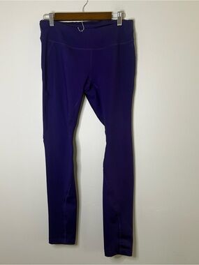 Moving Comfort Women’s Large Purple Leggings Running Gym Workout Ankle Fall
